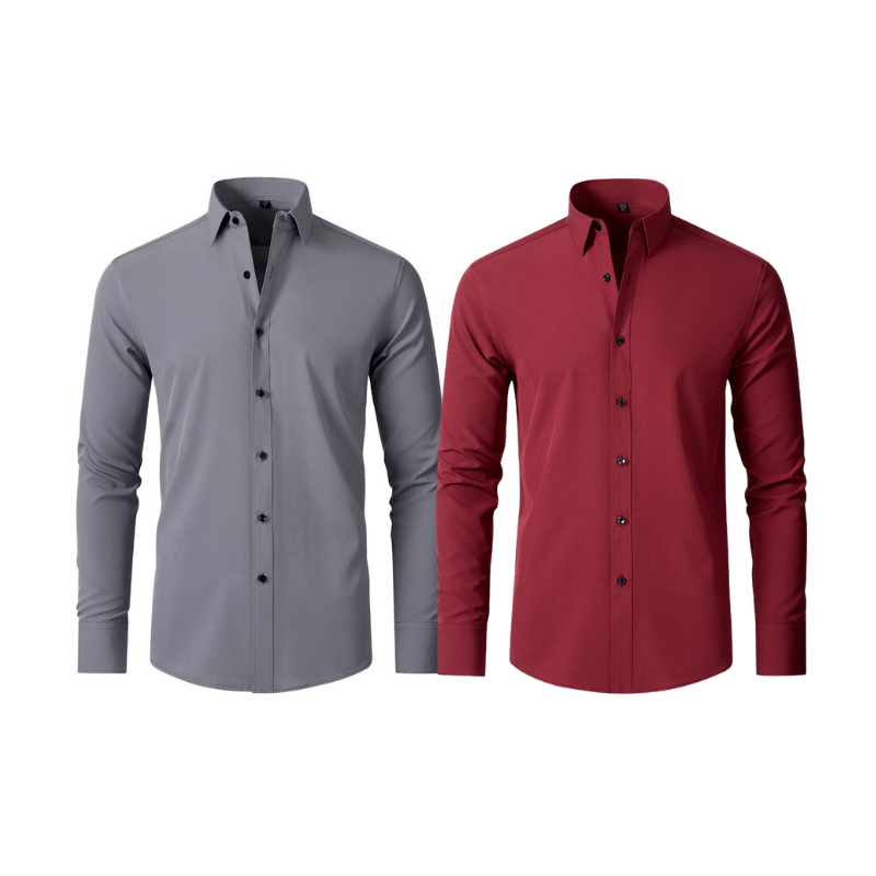 Pague 1 Leve 2 | Camisa Social Ultra Tech Italian + Brinde Relogio Casual Luxo