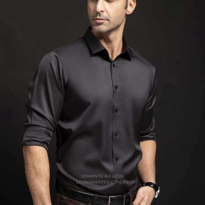 Pague 1 Leve 2 | Camisa Social Ultra Tech Italian + Brinde Relogio Casual Luxo