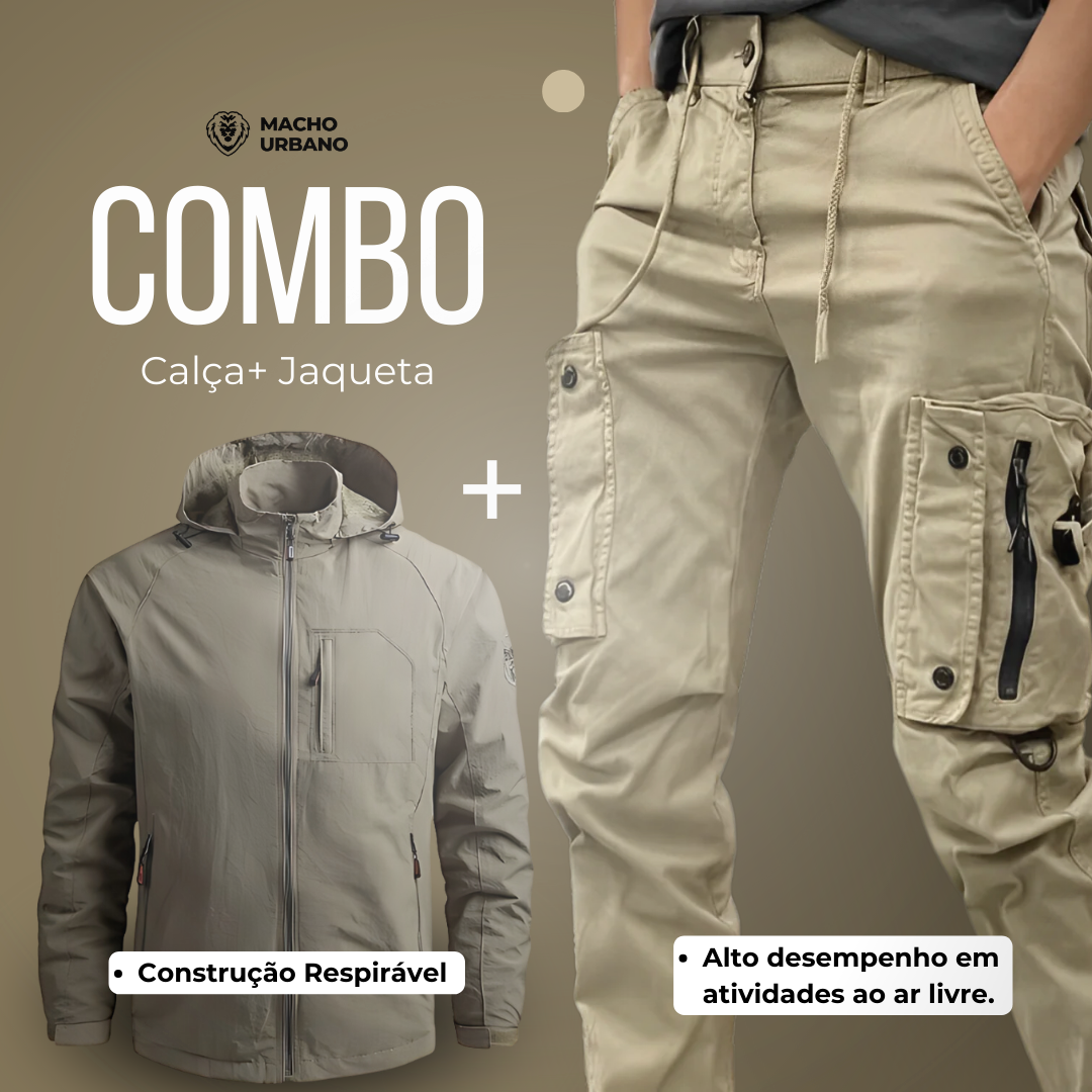 Kit Calça Tática + Jaqueta Impermeável + Brindes