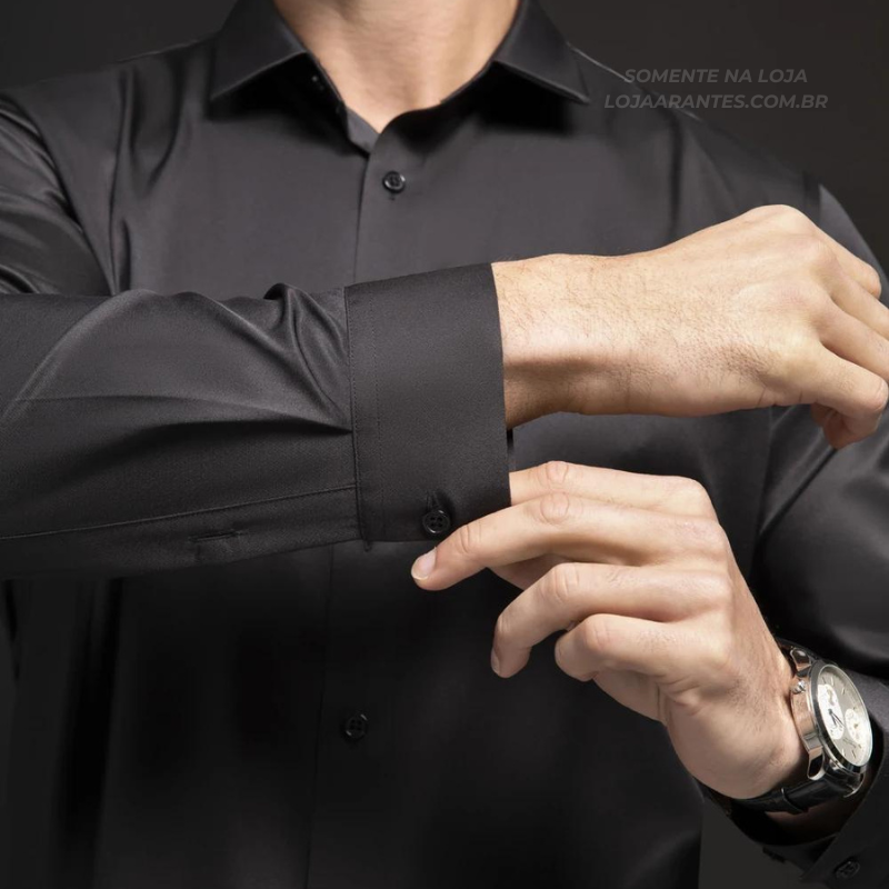 Pague 1 Leve 2 | Camisa Social Ultra Tech Italian + Brinde Relogio Casual Luxo