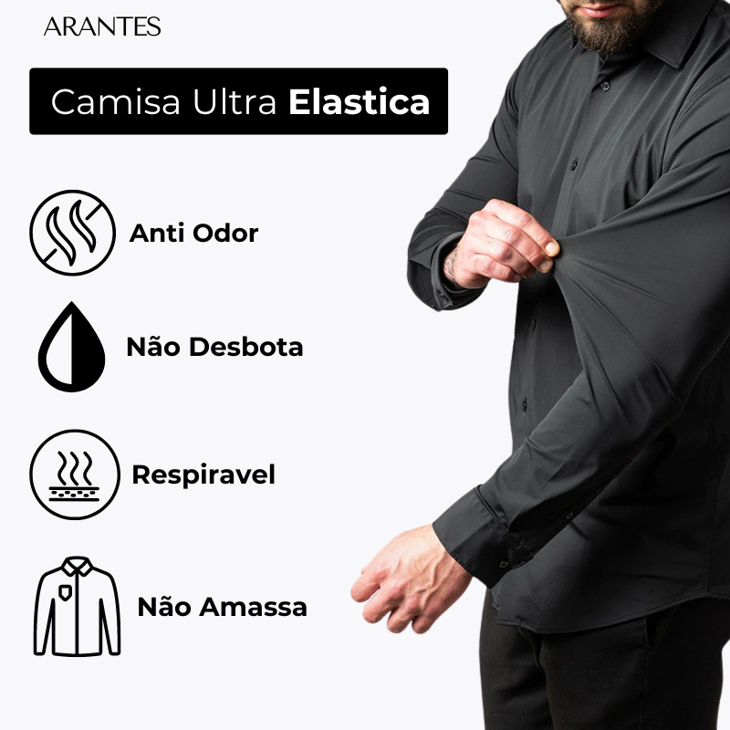 Pague 1 Leve 2 | Camisa Social Ultra Tech Italian + Brinde Relogio Casual Luxo