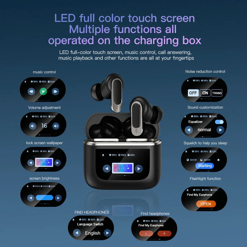 Auricular Sem Fios - Ecrã Tátil LED