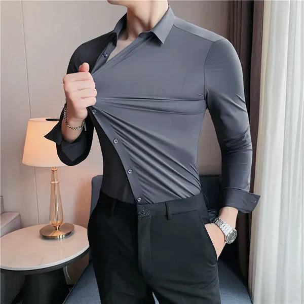 Pague 1 Leve 2 | Camisa Social Ultra Tech Italian + Brinde Relogio Casual Luxo