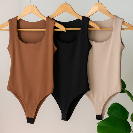 Kit 3 Bodys Feminino Bory Collant Decote Quadrado