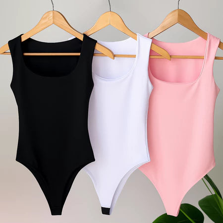 Kit 3 Bodys Feminino Bory Collant Decote Quadrado