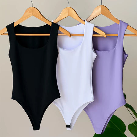 Kit 3 Bodys Feminino Bory Collant Decote Quadrado