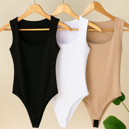 Kit 3 Bodys Feminino Bory Collant Decote Quadrado