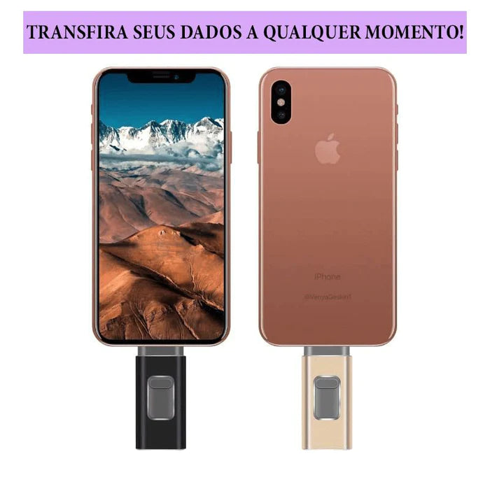 Pen Drive de Celular 4 em 1 - Para Android e Iphone