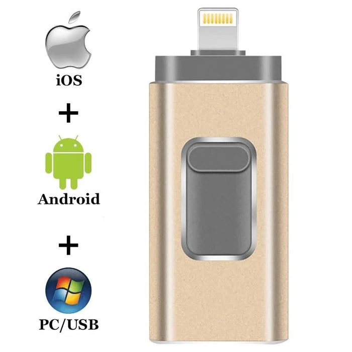 Pen Drive de Celular 4 em 1 - Para Android e Iphone