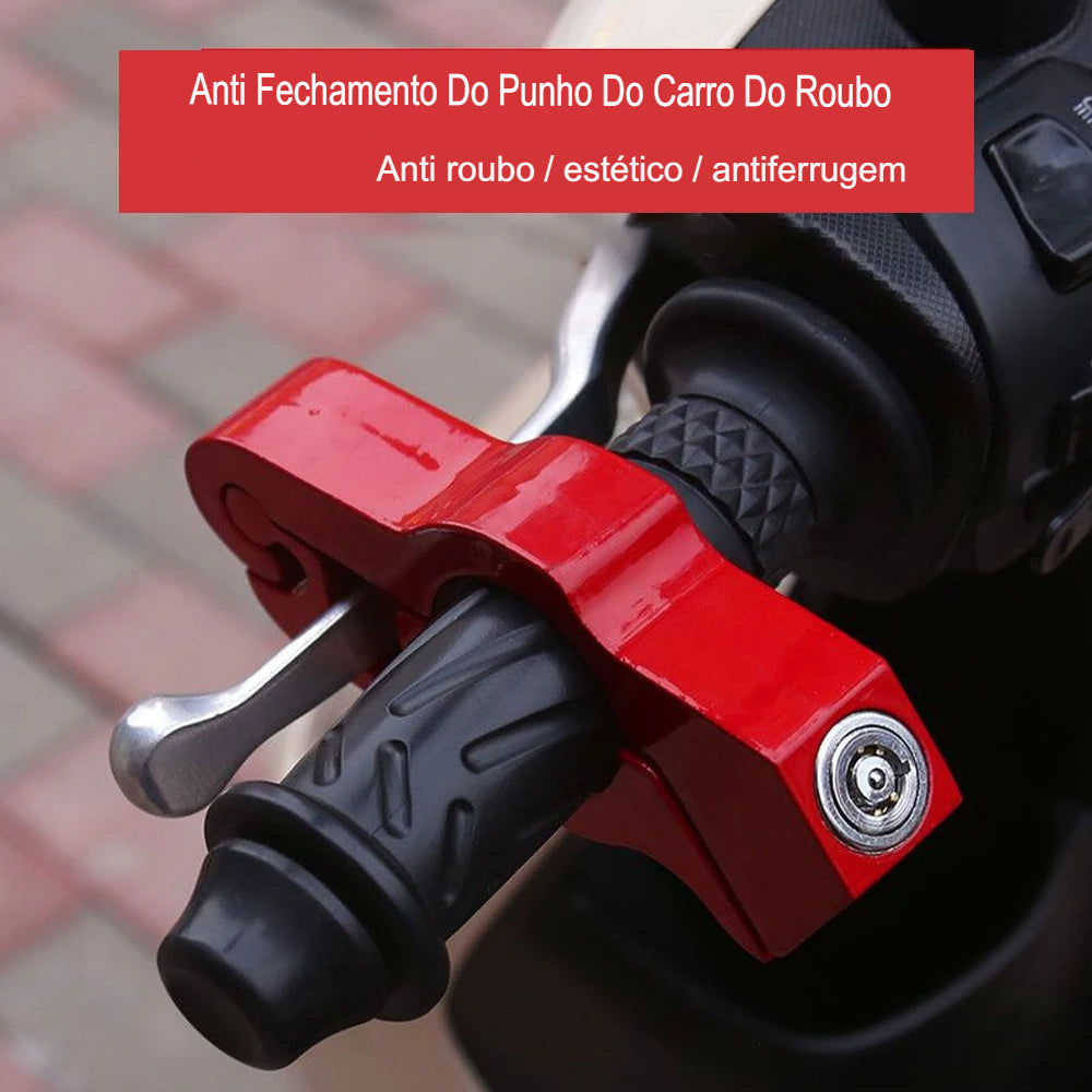 Cadeado Trava Manete Moto Antifurto Aluminio Anodizado