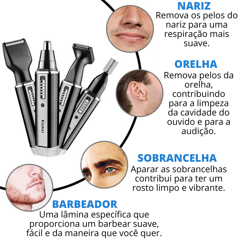 Barbeador Kemei Pro® - O Barbeador do Homem Moderno