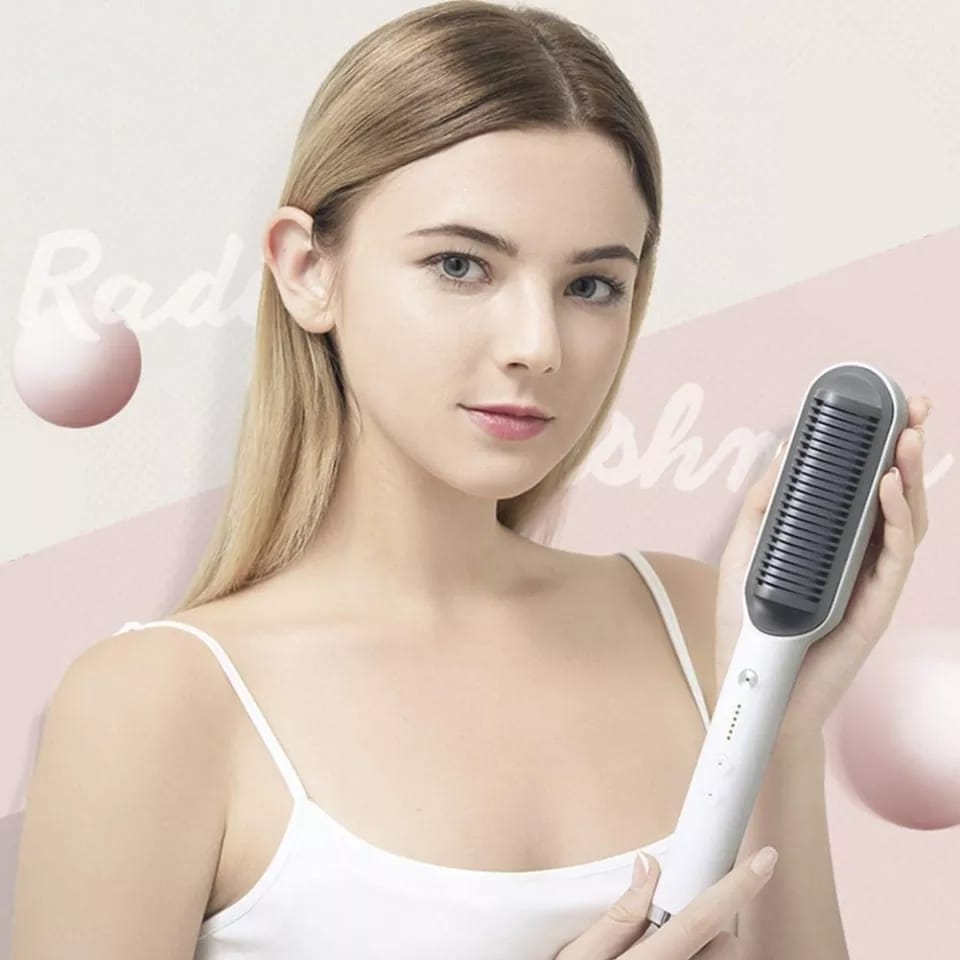 Escova alisadora Smooth Hair 5 em 1 Ⓡ Alisa, seca, hidrata, modela e anti-frizz