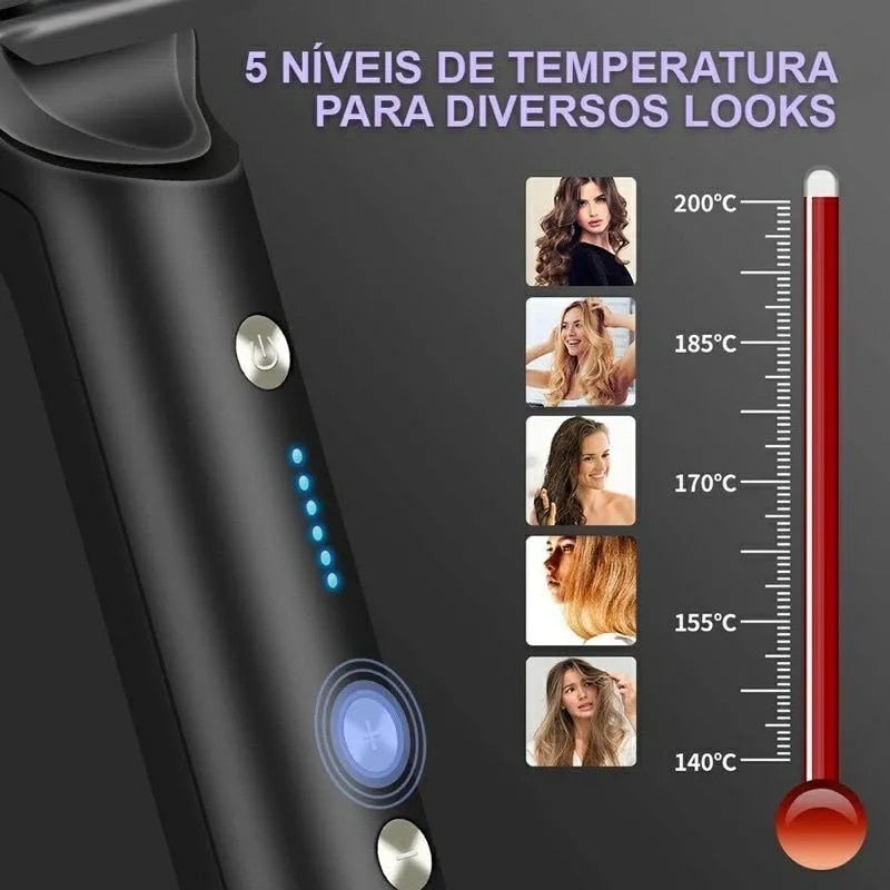 Escova alisadora Smooth Hair 5 em 1 Ⓡ Alisa, seca, hidrata, modela e anti-frizz