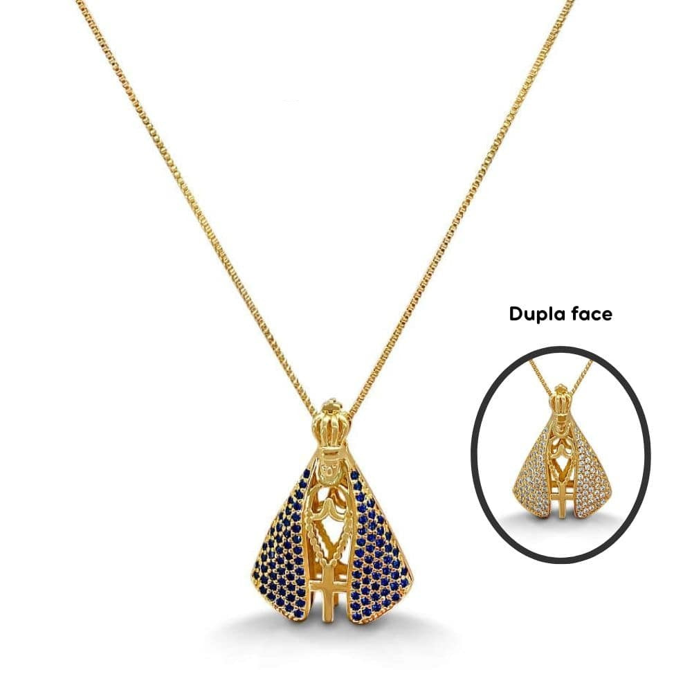 Colar Nossa Senhora Aparecida - Banhado em Ouro 18k (Colar + Pingente)