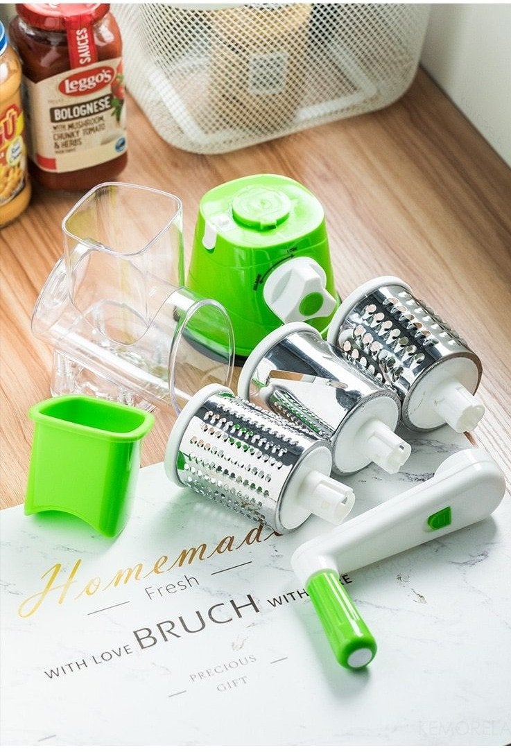 Fatiador Ralador de Legumes Frutas e Vegetais 3 em 1 Multifuncional com Manivela - Slicer Multi