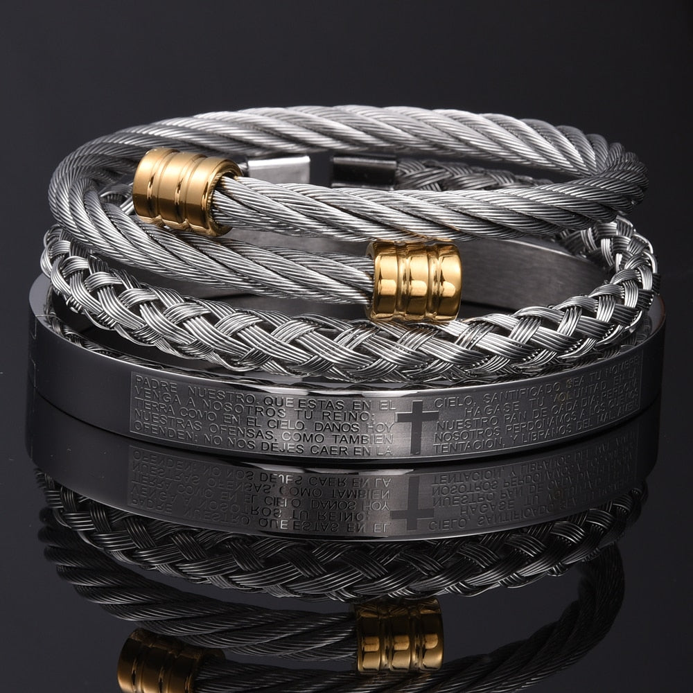 Pulseira Escultural Romana (KIT 3 POR 1)