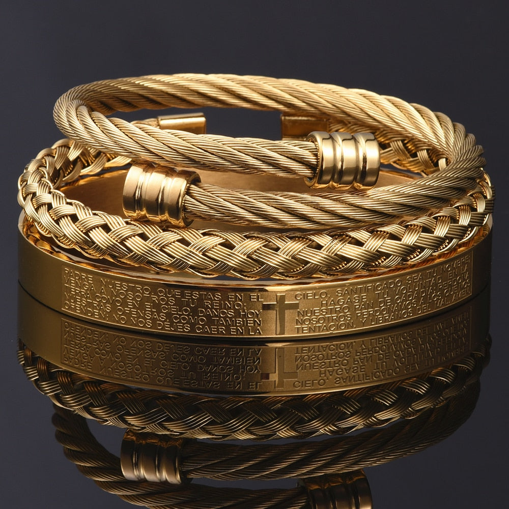 Pulseira Escultural Romana (KIT 3 POR 1)