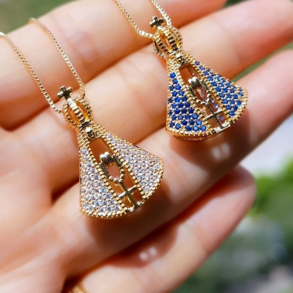 Colar Nossa Senhora Aparecida - Banhado em Ouro 18k (Colar + Pingente)