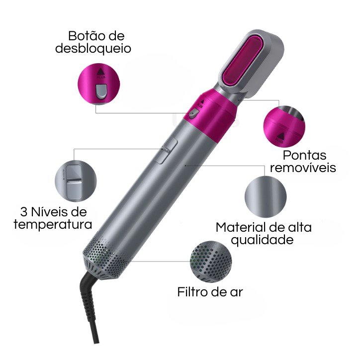 Modelador Airwrap 4 em 1 - Magic Brush - Frete Grátis