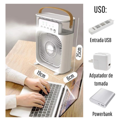 Mimus Freeze - Mini Ar-Condicionado e Umidificador Portátil 4 em 1