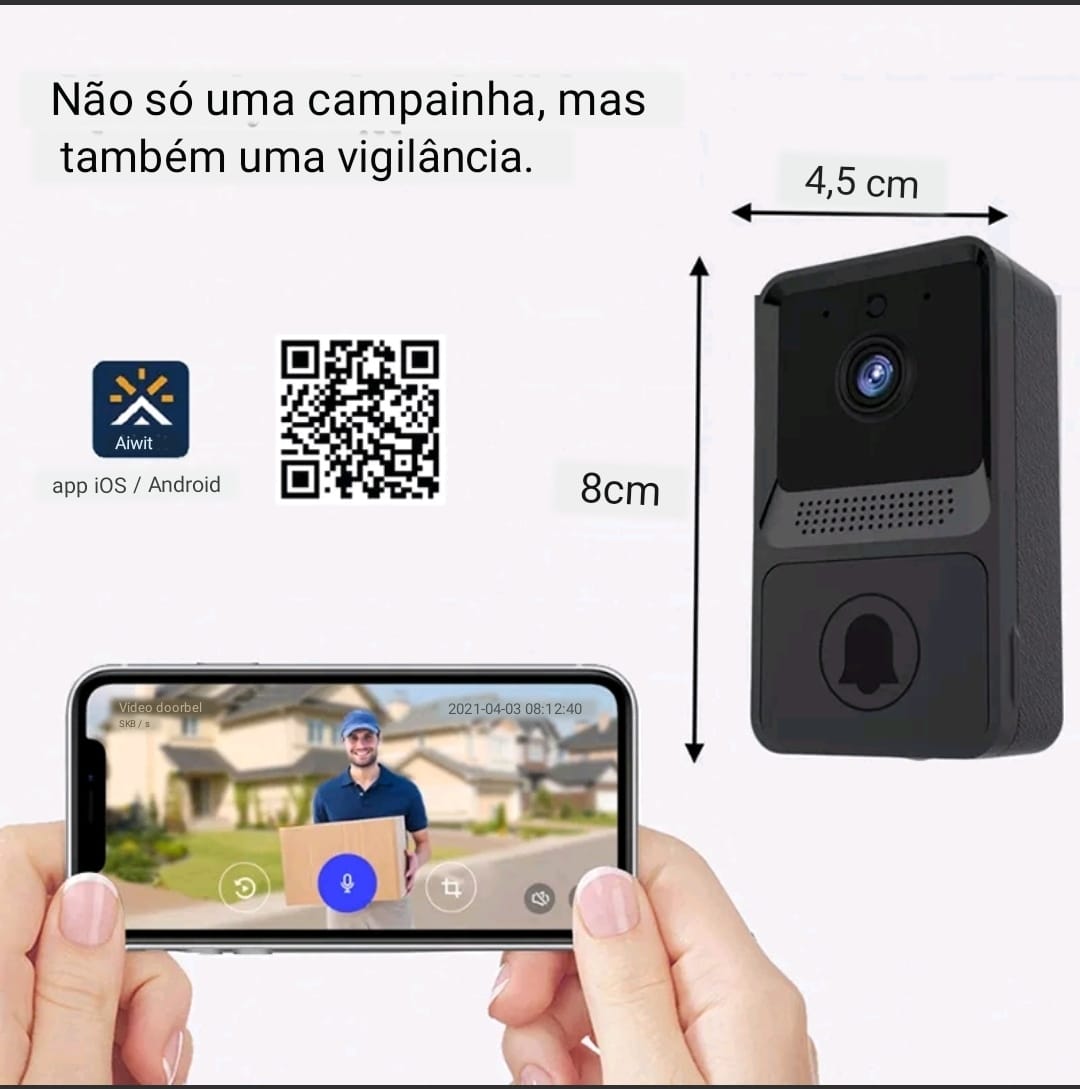 Campainha Inteligente com Câmera HD Integrada