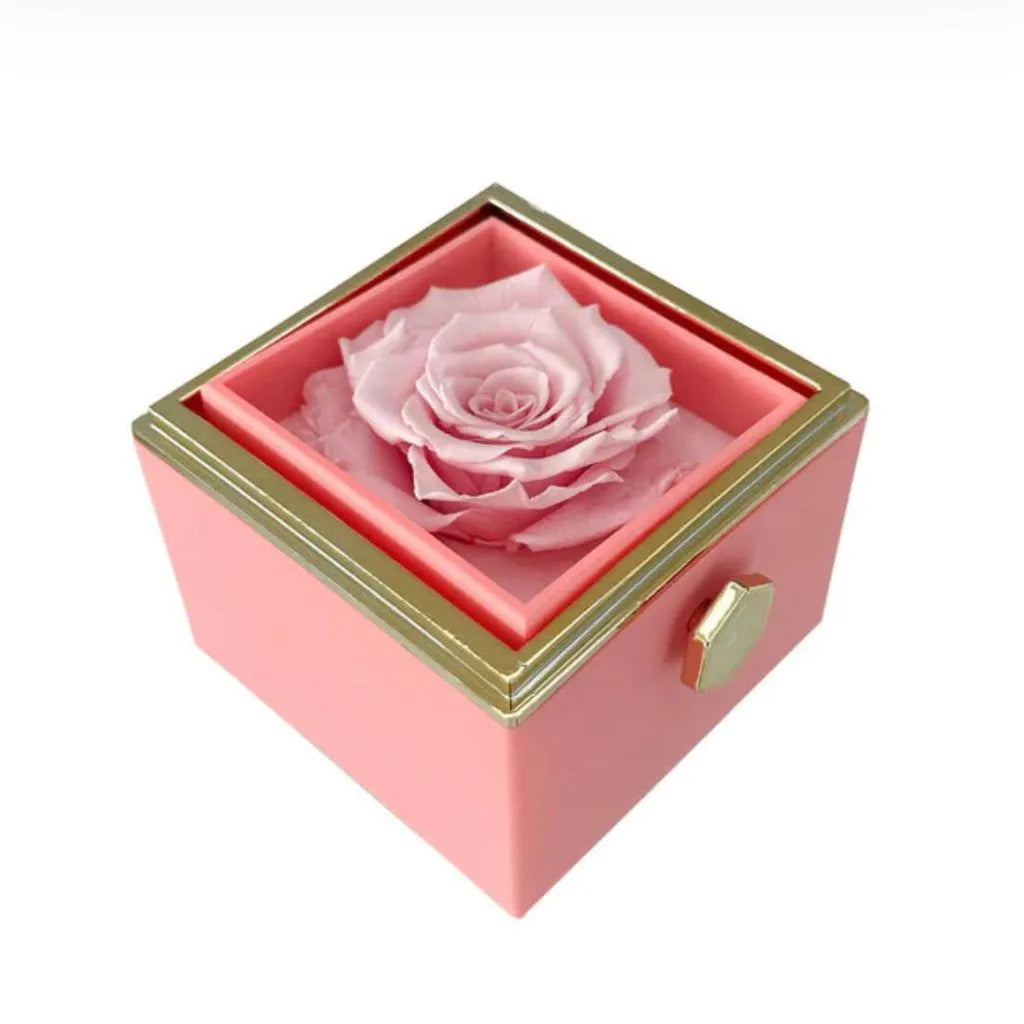 Colar com Caixa Rotativa Surpresa - Rosa Amor Eterno