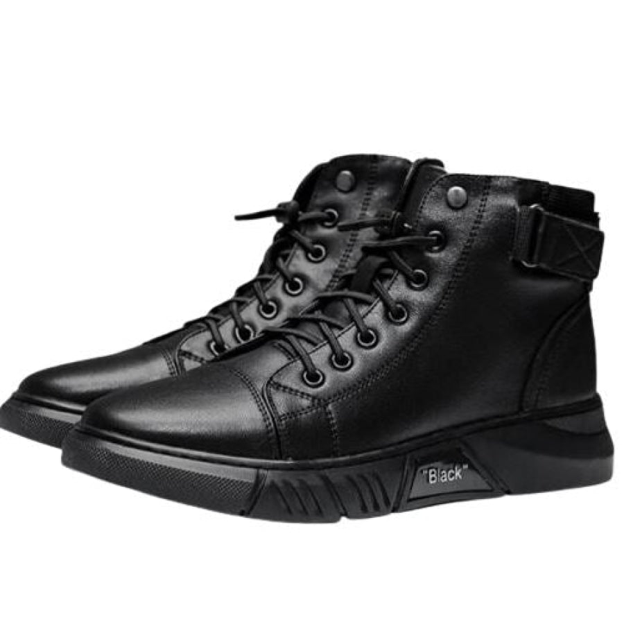 Bota Masculina Italiana Casual de Couro Martin de cano Alto