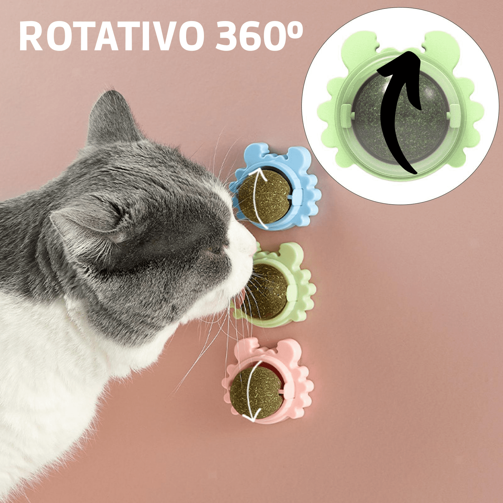 Bola de parede para gatos Catnip