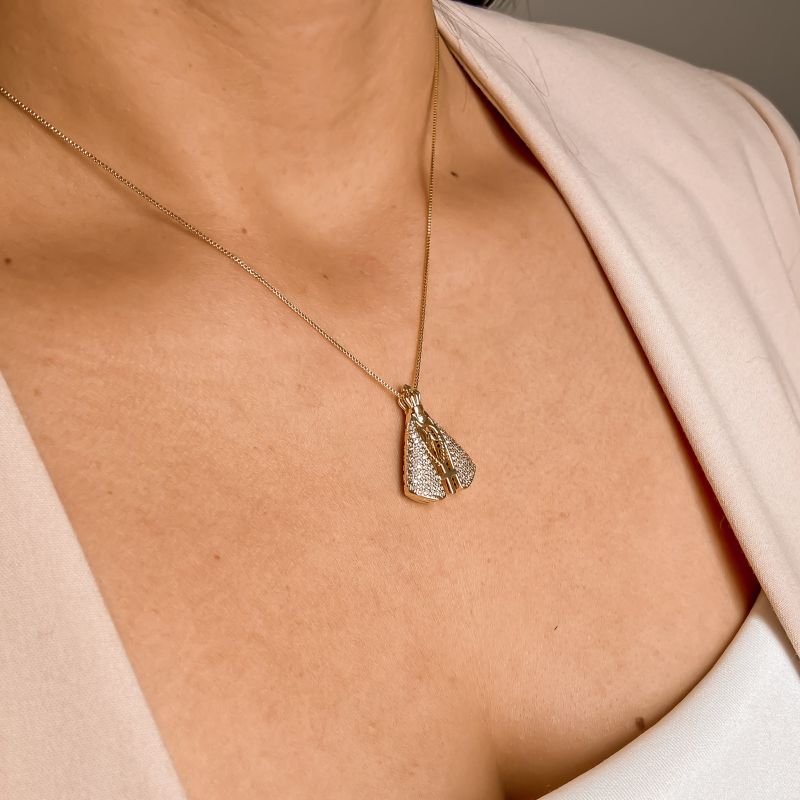 Colar Nossa Senhora Aparecida - Banhado em Ouro 18k (Colar + Pingente)