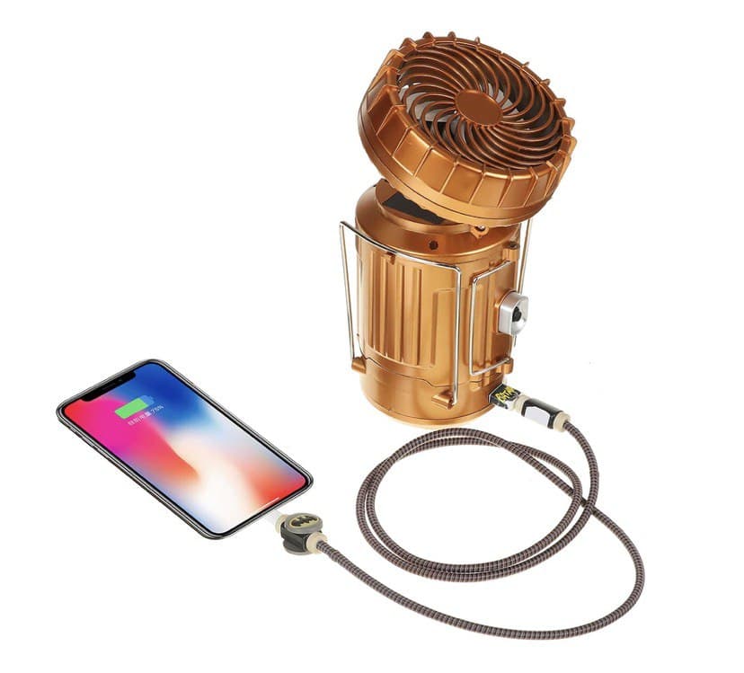 CampingPRO ™ Ventilador, Lâmpada e Banco de Baterias movidos a Energia Solar 6 em 1