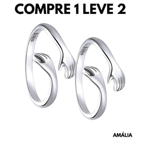 Anel de Abraço Ajustável Prata 925 - Compre 1 e Leve 2 + Frete Grátis