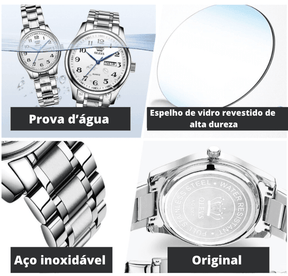Relógio Casual Masculino OLEVS - Aço inoxidável