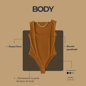 Kit 3 Bodys Feminino Bory Collant Decote Quadrado
