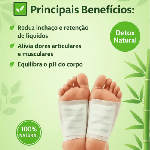 Adesivos Detox para Pés Original + Brinde – Elimina Toxinas e Relaxa Enquanto Você Dorme