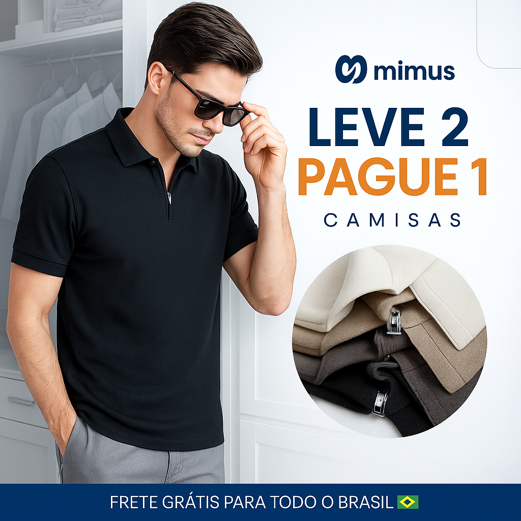 Camisas Polo Ziper Elegance Premium [COMPRE 1 LEVE 2]