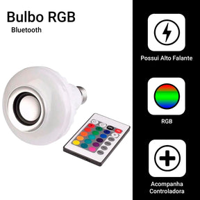 Lâmpada Musical Led Colorida Bluetooth 12w Com Controle